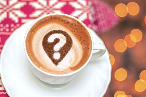 Coffee Cup With Question Mark Stock Image Image Of Drink Cappuccino