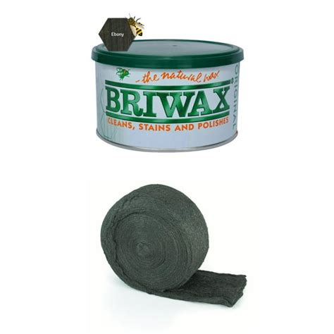 Briwax Ebony 1 Lb Furniture Wax Polish With Oil Free Steel Wool Wood