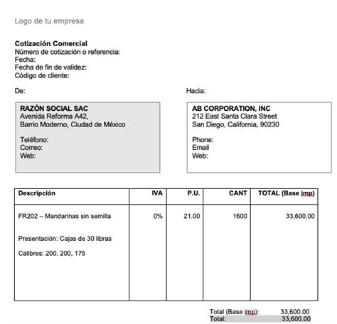 Arriba Imagen Modelo De Cotizacion De Transporte Thcshoanghoatham