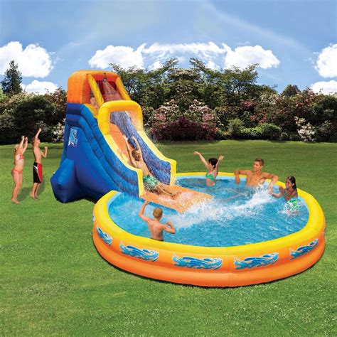 Inflatable Water Slides Waterslide With Giant Oversized Pool Outdoor Summer Play Big Swimming