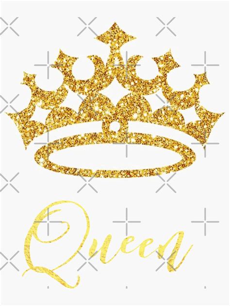 Queen Gold Crown Sticker By Ugivato Redbubble