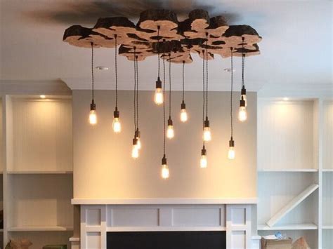 Handmade Extra Large Live Edge Olive Wood Chandelier Rustic And
