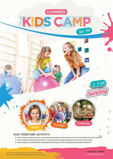 Find the perfect blank poster template stock photos and editorial news pictures from getty images. Kids Summer Camp Free Poster Template Download PSD ...