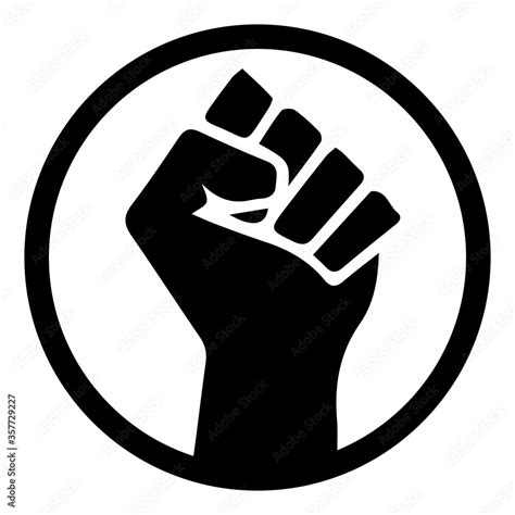Black Lives Matter Black And White Illustration Depicting Blm Fist In Circle Eps Vector Stock