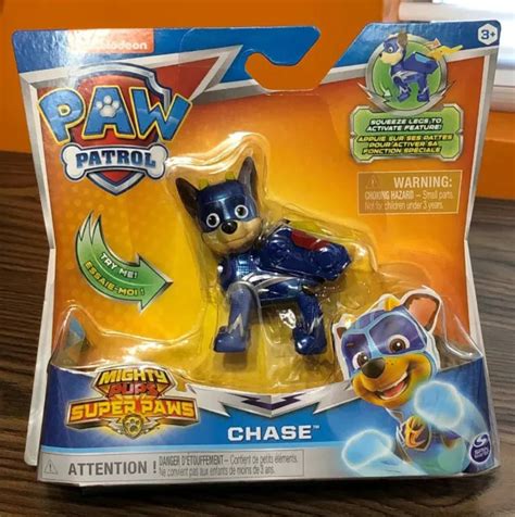 Nickelodeon Paw Patrol Mighty Pups Super Paws Chase Figure Nib New Toy