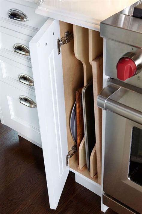 Vertical Storage For Baking Sheets In A Narrow Cabinet Afewinches