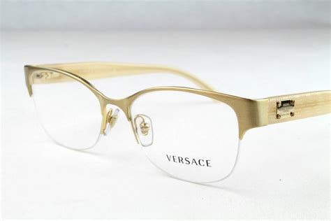 New Versace Ve 1222 Eyeglasses Frames Gold Beige 1196 Authentic 53mm