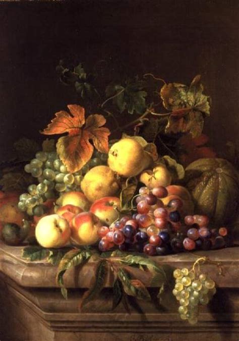 A Still Life Of Melons Grapes And Peach Jakob Bogdani Or Bogdany