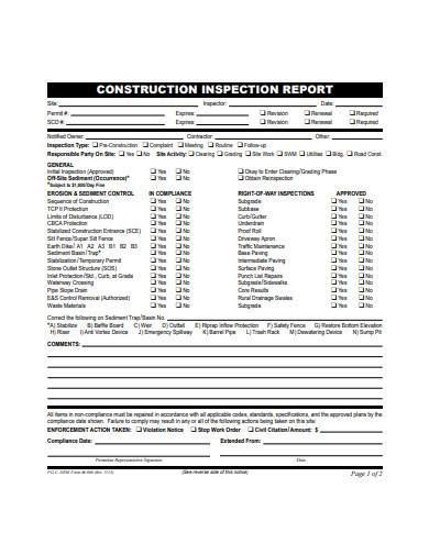 Free 13 Construction Inspection Report Samples In Pdf Ms Word