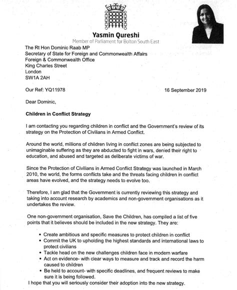 Dominic raab has come out against potential changes to the gender recognition act which would make things easier for transgender children, as he ramps up his campaign for the tory leadership. Children in Conflict Strategy - Yasmin Qureshi