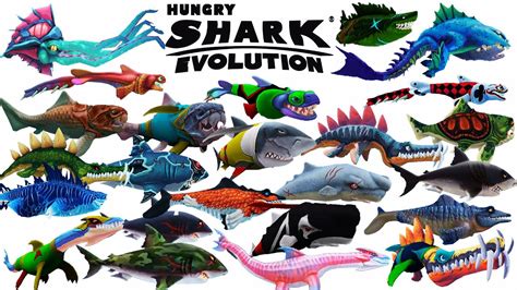 Hungry Shark Evolution All 23 Sharks Unlocked Youtube