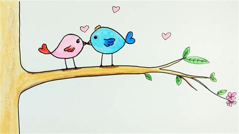 Love Birds Drawing Images at PaintingValley.com | Explore collection of