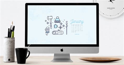 Freebie January 2017 Wallpaper Calendar Desktop Background