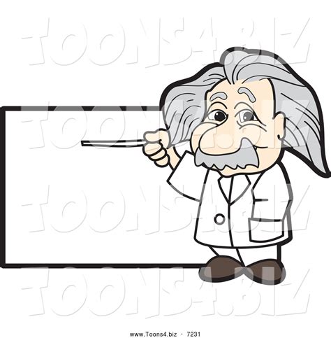 Vector Illustration Of A Albert Einstein Scientist Pointing To A Sign