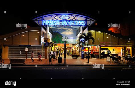 Night Scene Night Markets Shopping Mall Cairns Queensland Australia