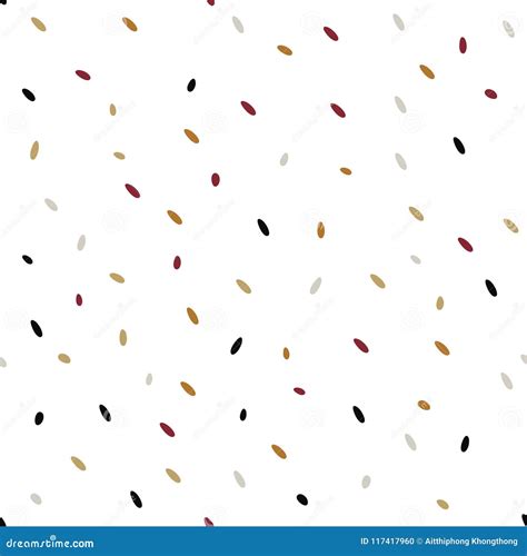 Seamless Pattern Falling Confetti Or Egg With White Background Vector