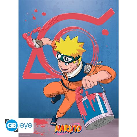 Naruto Poster Chibi 52x38 Naruto And Konoha Emblem Abysse Corp