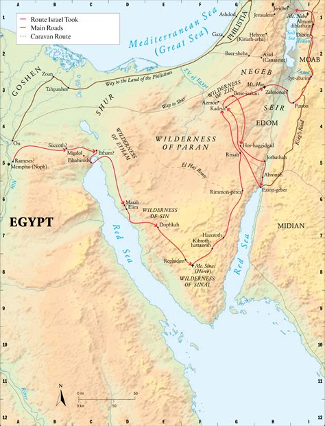 Map Of The Israelites Journey From Egypt To The Promised Land Images