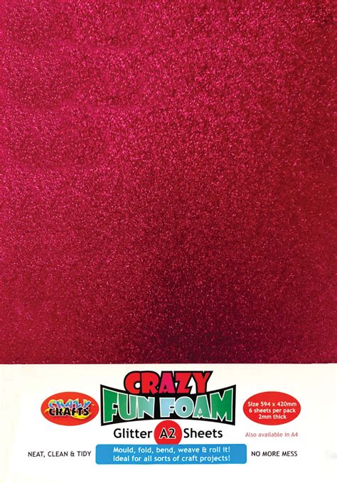 Glitter Foam Sheets A2 Red 6 Pack Access Office National