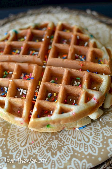 Funfetti Cake Batter Waffles Lovin From The Oven