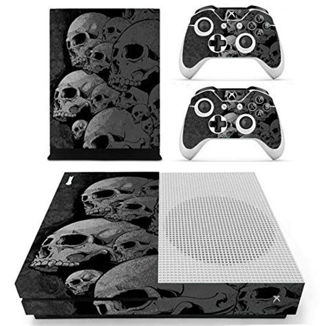 Skinown Xbox One S Slim Skin Grey Skull Sticker Vinly Decal Cover For