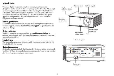 PDF Manual For InFocus Projector IN2112