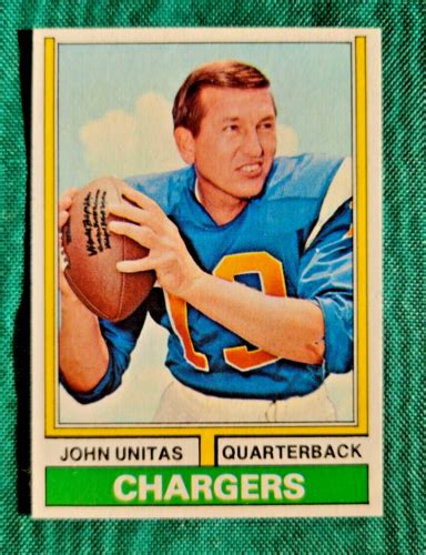1974 Johnny Unitas Nrmt Mt Topps Football Card 150 Chargers Baltimore