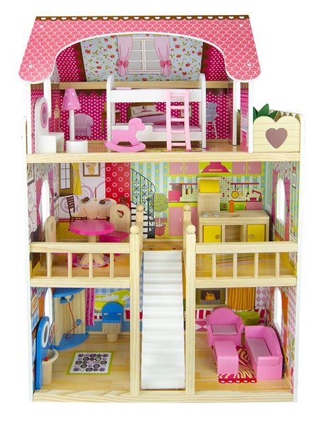 Le case delle bambole sono sempre state tra i giocattoli più amati dalle bambine dei vecchi tempi; Casa delle bambole in legno + mobili e accessori + gratis ...