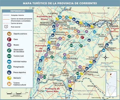 Mapa Turístico Provincia De Corrientes Region Litoral Portal Del