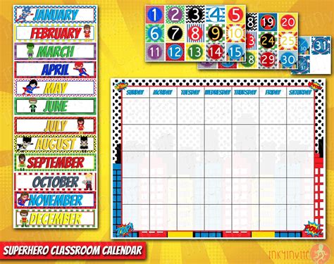 Free Printable Classroom Calendar Template Printable Templates 5 Best
