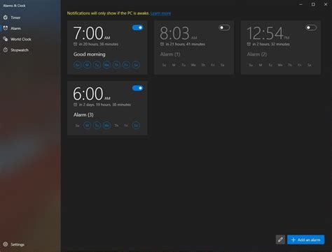 The Windows 10 Alarms And Clocks App Introduced A Major Ui Overhaul