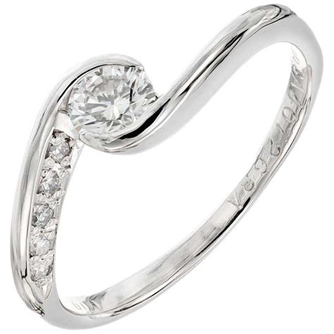 Unique Diamond Swirl Platinum Engagement Ring For Sale At 1stdibs