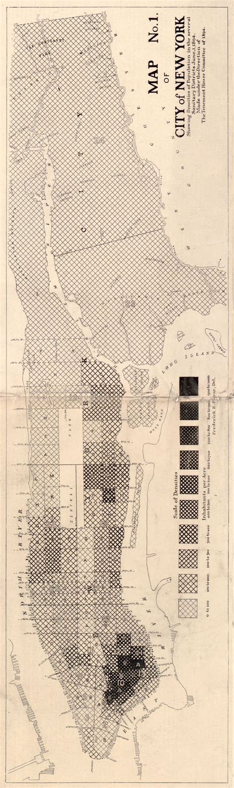 The New York City Population Density Map 1890 Data