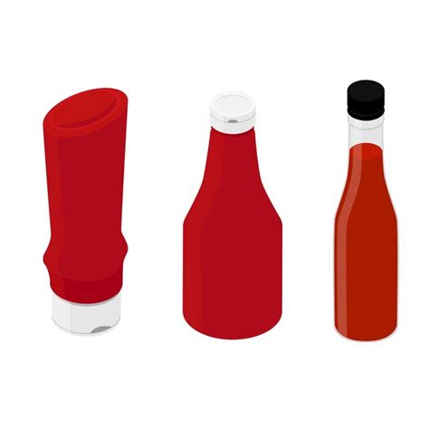 Premium Vector Tomato Ketchup And Hot Sweet Chili Pepper Sauce Bottles