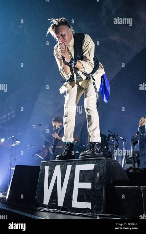Milan Italy September The Canadian Rock Band Arcade Fire Performs Live On Stage At