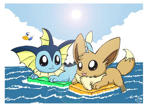 Vaporeon And Eevee By Pichu90 On Deviantart