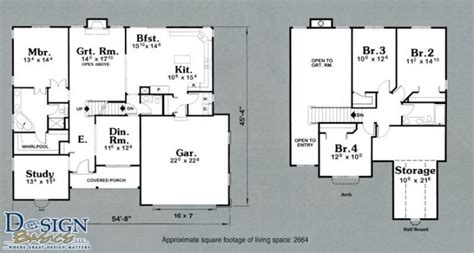 Two Story 4 Bedroom Floor Plans Floorplansclick