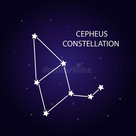 The Constellation Of Cepheus With Bright Stars Vector Illustration