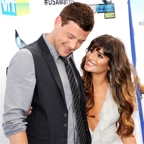 Lea Michele Goes Braless In Tank Top On Date With Cory Monteith Us Weekly
