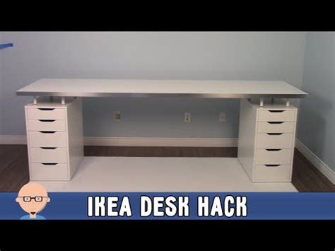 The items were delivered on tuesday but one of the alex drawers were damaged so they are delivering. New Home Office Ikea Desk Hack - YouTube
