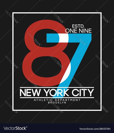 New York T Shirt Design With Number Overlay And Vector Image