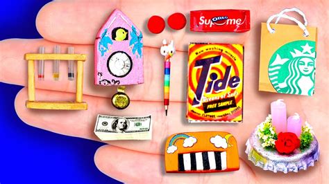 26 Diy Miniature Foods And Crafts For Dollhouse Barbie Youtube