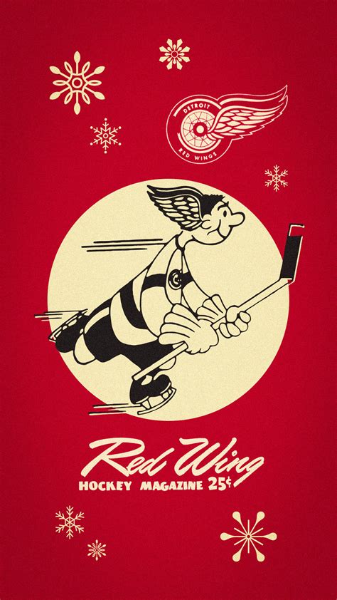 Download Vintage Detroit Red Wings Hockey Art Wallpaper