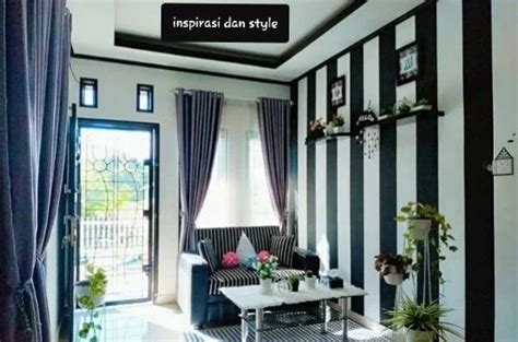 desain ruang tamu minimalis ukuran   tema hitam putih