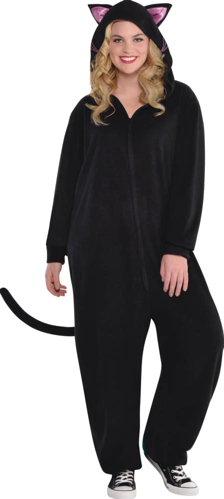 costume monopièce à glissière de chat noir pour halloween adultes grande taille canadian tire