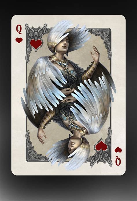 Queen Of Hearts By Gerezon On Deviantart Tarot Karten Spielkarten