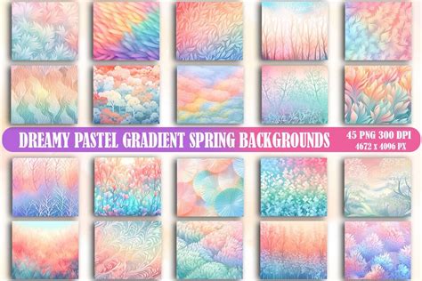 Dreamy Pastel Gradient Spring Background Bundle Bundle · Creative Fabrica