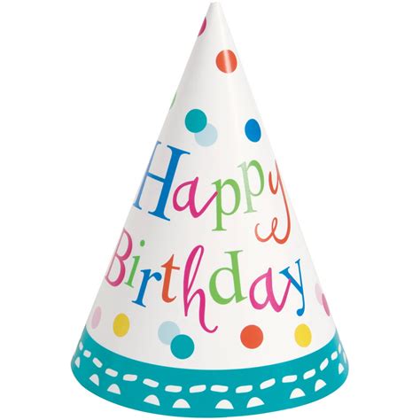 Confetti Cake Birthday Party Hats 8 Count