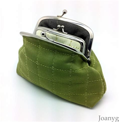 Green Kiss Lock Purse Wallet Clutch T For Women Patchwork