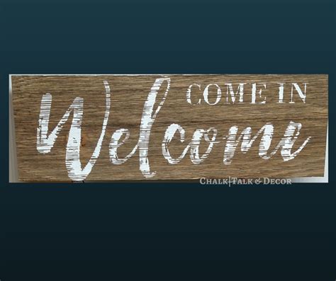 Chalk Couture Transfer Double Welcome Chalked With White Paste On